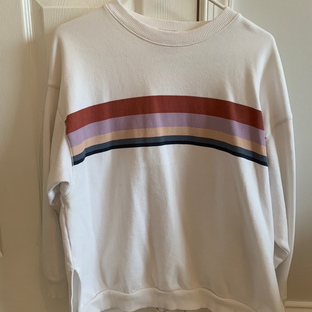 striped white sweater